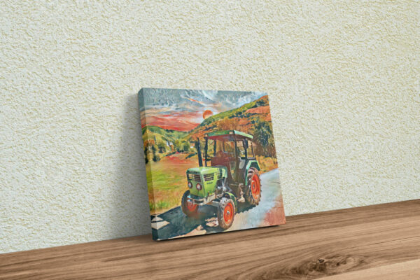 Traktor Deutz D3006 Aquarell Style Gemälde Keilrahmen