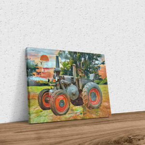 Lanz 7506 Traktor ohne Kabine aquarell style Poster Keilrahmen