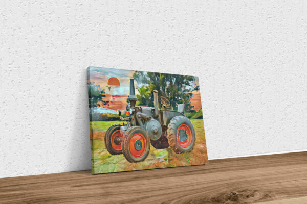 Lanz 7506 Traktor ohne Kabine aquarell style Poster Keilrahmen