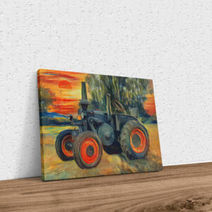 Lanz 7506 Traktor ohne Kabine Edvard Munch style Poster Keilrahmen
