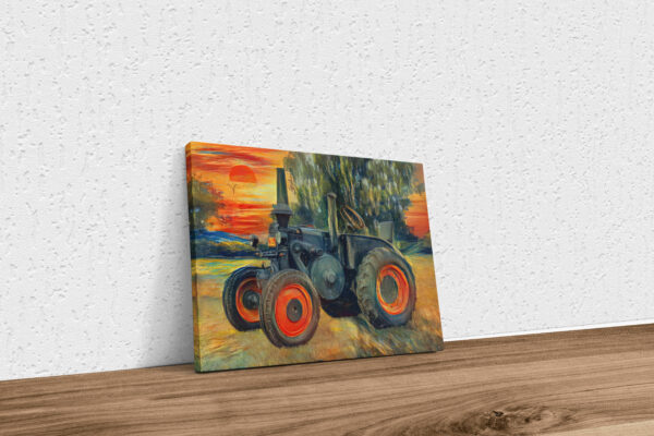 Lanz 7506 Traktor ohne Kabine Edvard Munch style Poster Keilrahmen