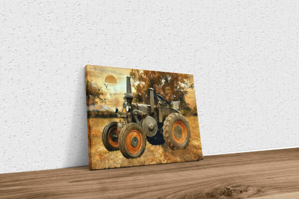 Lanz 7506 Traktor ohne Kabine sepia style Poster Keilrahmen