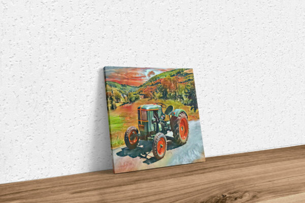 Traktor Deutz F1L514 Aquarell Style Gemälde Keilrahmen