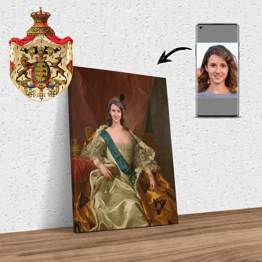 Ihr Foto als königliches Portrait Zarin Elisabeth Petrowna RetroDruck